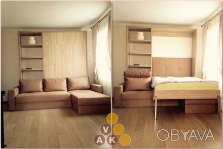 Мебель-трансформер!  Шкаф-кровать+диван! Выбор материалов, разработка проекта, в. . фото 1