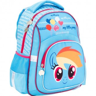Рюкзак для девочек младшей школы 6-10 лет ,выполнен из прочного полиэстера голуб. . фото 3