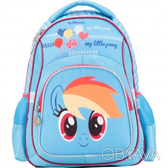 Рюкзак для девочек младшей школы 6-10 лет ,выполнен из прочного полиэстера голуб. . фото 1
