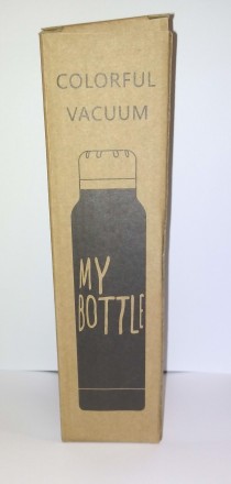 тильный красивый Термос My Bottle белого и чёрного цвета, в картонном тубусе, оч. . фото 4