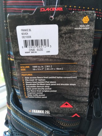 Продам рюкзак новый в упаковке DAKINE Frankie 26L
Оригинал, заказан из США
Ест. . фото 6