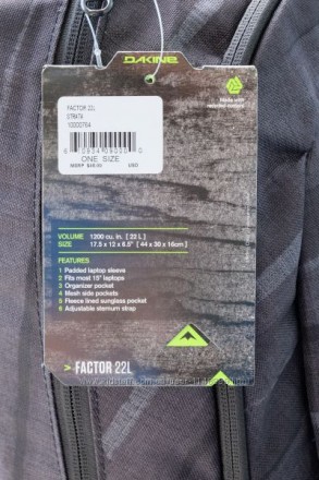Продам рюкзак новый в упаковке DAKINE Factor 22L
Привезен из США, оригинал 100%. . фото 6