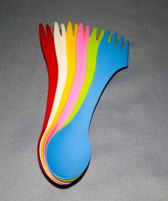Продам набор пластиковых разноцветных ловилок (ложка­-вилка) 6 шт. Ловилка объед. . фото 2