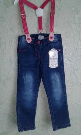 Продам детские джинсы на подтяжках. Турецкого произвоцтва новые для девочки в на. . фото 9
