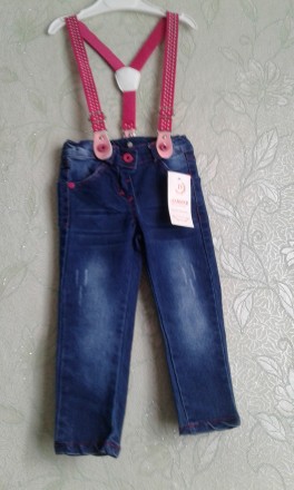 Продам детские джинсы на подтяжках. Турецкого произвоцтва новые для девочки в на. . фото 12