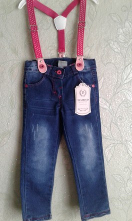 Продам детские джинсы на подтяжках. Турецкого произвоцтва новые для девочки в на. . фото 8