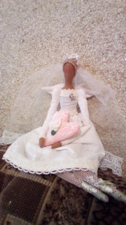 Тильда Невеста - кукла ручная работа состав хлопок лен наполнитель синтепух есть. . фото 2