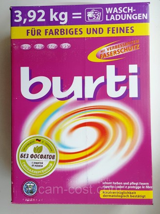 Безфосфатный стиральный порошок Burti 3,92кг (универсальный), пр-во Германия - с. . фото 2
