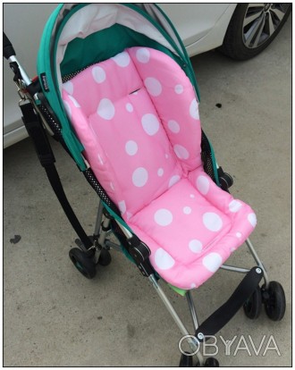Матрасик-вкладыш в детскую коляску, автокресло, стульчик для кормления, санки, з. . фото 1