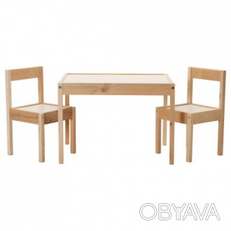 ИКЕА IKEA "ЛАТТ" Стол детский с 2 стульями, белый, сосна Арт 501.784.11 ПОД ЗАКА. . фото 1