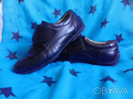 Кожаные черные туфли мальчику ( Mocassino Fatto a Mano Italy ) по стельке 20 см,. . фото 1
