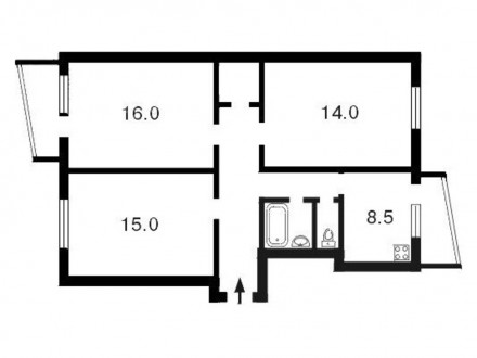 Продается 3-комнатная квартира по ул. Малиновского, 7А (м. Оболонь) Два балкона . . фото 3
