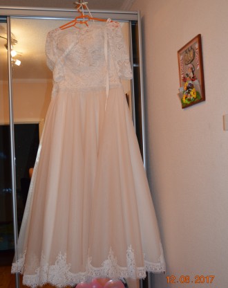 Продам своё свадебное платье. Не венчанное. Цвет пудра ( юбка ) верх с бежевого . . фото 7