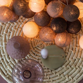 Тайская гирлянда из хлопковых шариков на 10 шариков (питание от сети или батарее. . фото 4