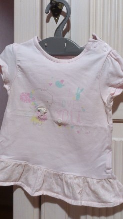 Детская футболка, нежно розового цвета, Mothercare 9-12m 80cm. . фото 2