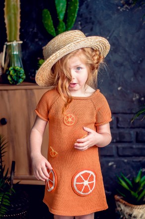 детское летнее вязанное платье с карманами- апельсинками

Яркое и необычное пл. . фото 5