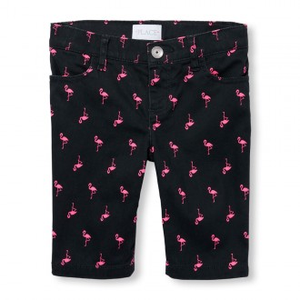 Крутецкие черные шорты для девочки с розовыми фламинго!. . фото 4