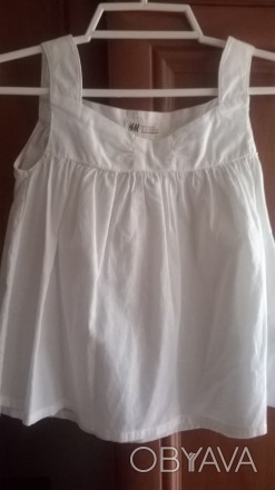Легенька, біленька блузка, х/б,від H&M, для дівчинки 2-4р., у відмінному стані. . . фото 1