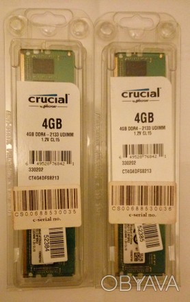 Crucial 4GB 288-Pin DDR4 SDRAM DDR4 2133 (PC4 17000) Desktop Memory Model CT4G4D. . фото 1