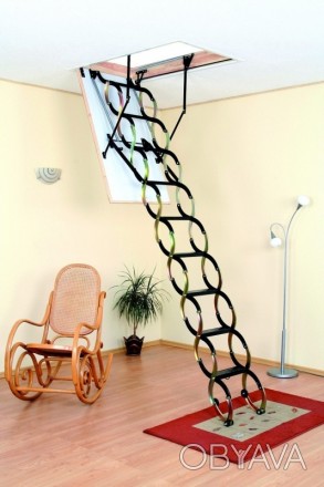 Чердачная лестница OMAN FLEX TERMO - раздвижная металлическая лестница, работающ. . фото 1