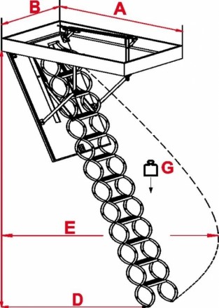 Чердачная лестница OMAN FLEX TERMO METAL BOX - раздвижная металлическая лестница. . фото 3