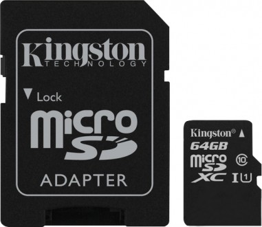 Продам карту памяти Kingston MicroSDHC/MicroSDXC 64GB Class 10 UHS-I + SD адапте. . фото 3