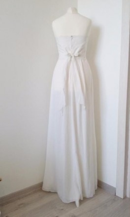 Очень нежное свадебное платье из воздушного шифона молочного цвета с подкладкой . . фото 4