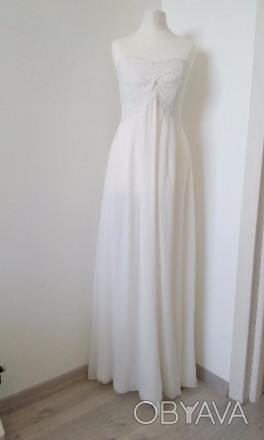 Очень нежное свадебное платье из воздушного шифона молочного цвета с подкладкой . . фото 1