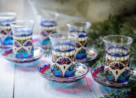 Армуды азербайджанские стаканчики для чая Аквамарин.
Все наборы на сайте 
http. . фото 2