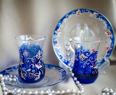 Армуды азербайджанские стаканчики для чая Аквамарин.
Все наборы на сайте 
http. . фото 5