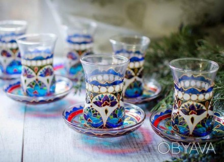Армуды азербайджанские стаканчики для чая Аквамарин.
Все наборы на сайте 
http. . фото 1