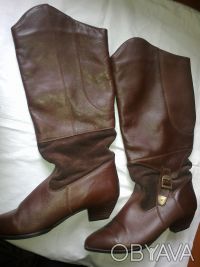 Оригинальные женские демисезонные кожаные сапоги финского производителя"Janita"к. . фото 9