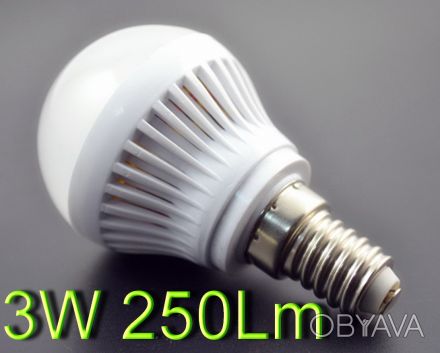Светодиодная лампа E14 220 вольт 3W 250Lm.
3W 250Lm холодный белый.
Колба бела. . фото 1