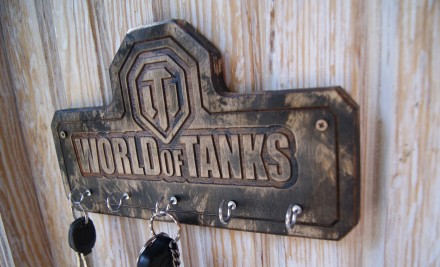 Деревянная настенная ключница с символикой World of Tanks станет приятным подарк. . фото 5