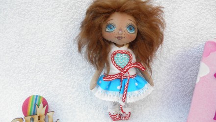Текстильная куколка,рост 17 см. Изготовлена из натуральных тканей, наполнитель х. . фото 2