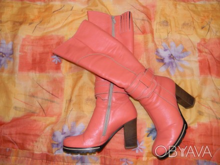 Зимові жіночі чобітки українського виробництва з натуральної шкіри, з натуральни. . фото 1