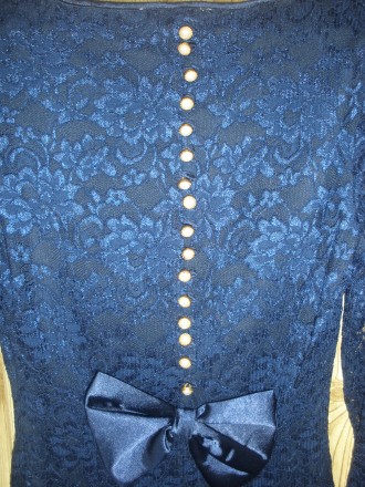 Платье темно-синего цвета, обтягивающее, кружевное, подкладка стрейч(будут указа. . фото 3