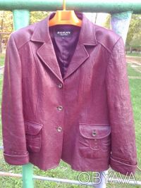Куртка натур кожа бордо ( цвет спелой черешни), в очень хорошем состоянии'р 52-5. . фото 4