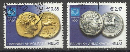 Марки Греции 4 шт (гашеные) Древнегреческие монеты                    два лота 4. . фото 2