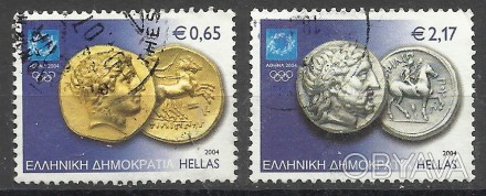 Марки Греции 4 шт (гашеные) Древнегреческие монеты                    два лота 4. . фото 1