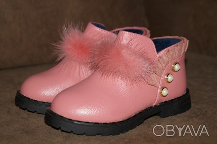 Шикарные демисезонные ботиночки нежно-розового цвета.
Легкие, удобные прекрасно. . фото 1