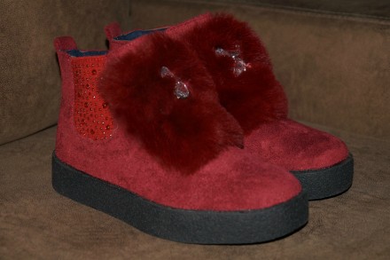 Стильные демисезонные ботинки бордового цвета. Обеспечат комфорт и удобство Ваше. . фото 2