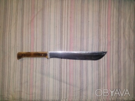 Продам отличный нож мини мачете, сталь со старой пилорамы колхозницы. Длинна лез. . фото 1
