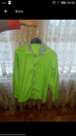 Красивая рубашка зелёного цвета в отличном состоянии. Бренд: Frantolino. Состав:. . фото 3