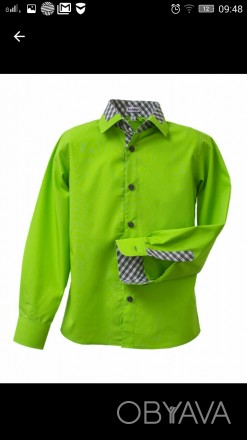 Красивая рубашка зелёного цвета в отличном состоянии. Бренд: Frantolino. Состав:. . фото 1