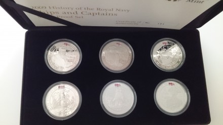 ПРОДАМ набор монет Великобритания 2009 г  6 x 5 £ 
История королевского флота К. . фото 2