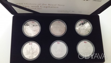ПРОДАМ набор монет Великобритания 2009 г  6 x 5 £ 
История королевского флота К. . фото 1