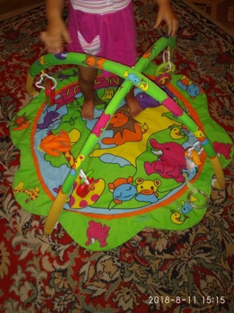 Развивающий коврик Canpol Babies Зооленд. Можно вешать лубимые игрушки на две ду. . фото 2