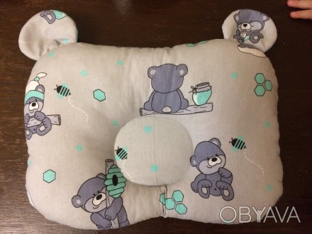 Новая ортопедическая подушка для малышей. Основа - польский хлопок. Наполнитель . . фото 1