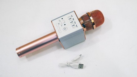 Микрофон Q9 портативный караоке с динамиком с чехлом (Розовый)
Портативный Кара. . фото 4